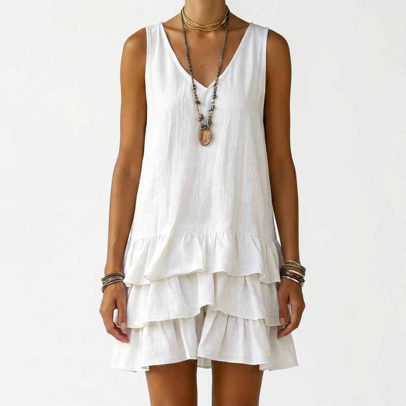 Casey Linen Ruffle Dress