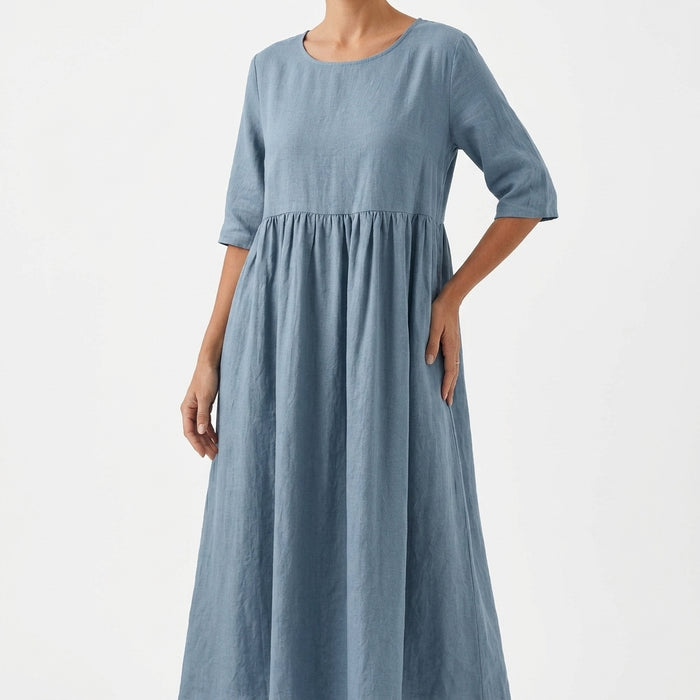 Irene Linen Midi Dress